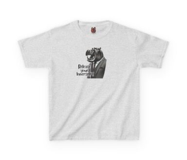 Gray T-Shirt with Horse Illustration