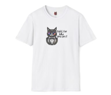T-shirt blanc avec illustration de chat