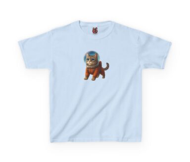 Camiseta de gato con traje espacial