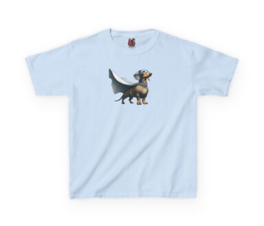 Light Blue T-Shirt with Cartoon Dog Design