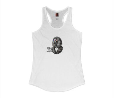 White Tank Top with Lion Graphic