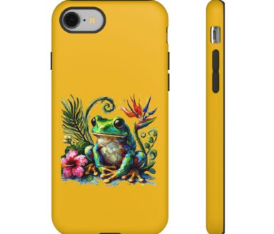 Étui pour téléphone portable avec grenouille colorée