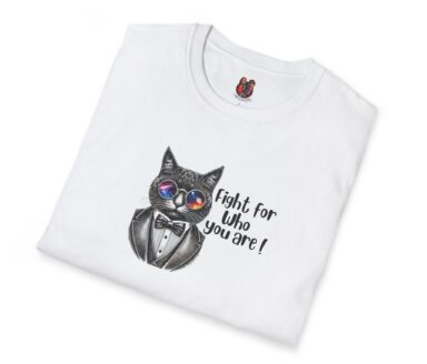 T-shirt blanc avec motif de chat