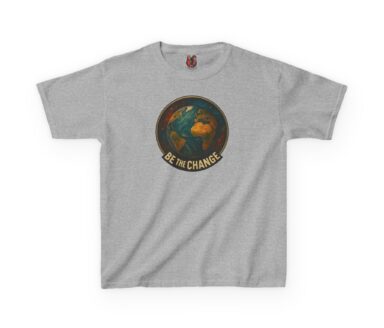 Gray T-Shirt with Earth Graphic