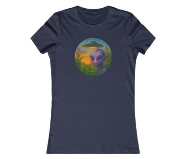 T-shirt bleu marine avec motif d'extraterrestre