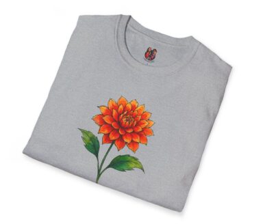 Camiseta gris con diseño de flor