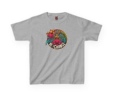 T-shirt gris à motif floral