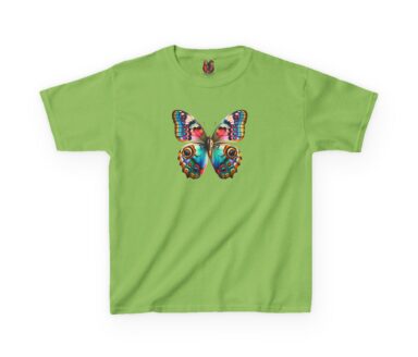 Camiseta verde con diseño de mariposa