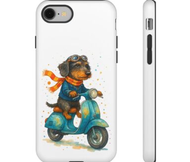 Chien faisant de la trottinette avec des lunettes