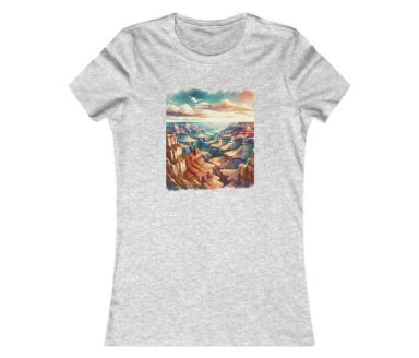 T-shirt gris avec graphique du Grand Canyon