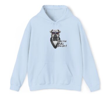 Light Blue Hoodie with Bulldog Design