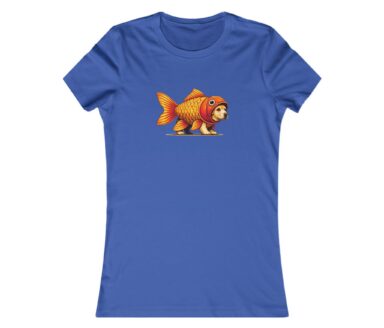 Blue T-shirt with Fish Dog Design