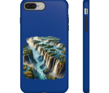 Blue Phone Case with Waterfall Design