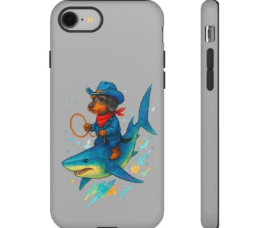 Dog Riding Shark Phone Case Design