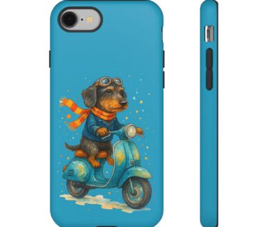 Coque de téléphone "Chien sur un scooter"