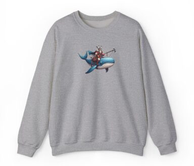 Gray Sweatshirt with Whale Design