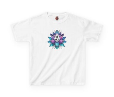 T-Shirt blanc avec motif de lotus