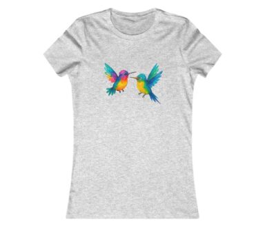 Colorful Hummingbird Graphic T-Shirt