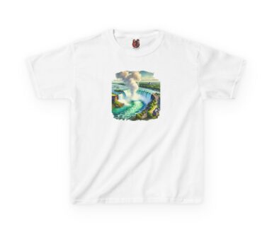 White T-Shirt with Niagara Falls Graphic