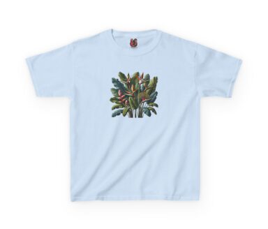 Light Blue T-Shirt with Plant Design