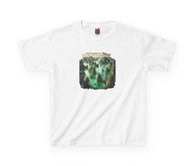 White T-Shirt with Landscape Design