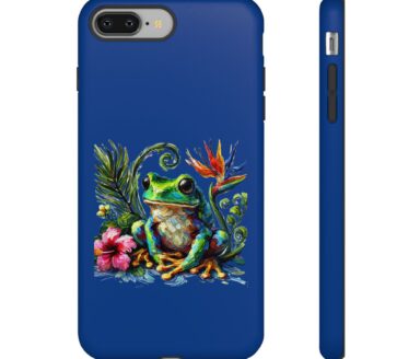 Étui pour téléphone portable avec grenouille colorée