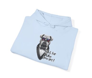 Light Blue Hoodie with Bulldog Design