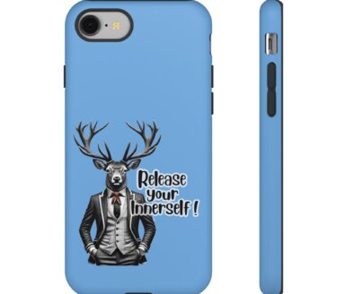 Phone Case with Deer Illustration and Text