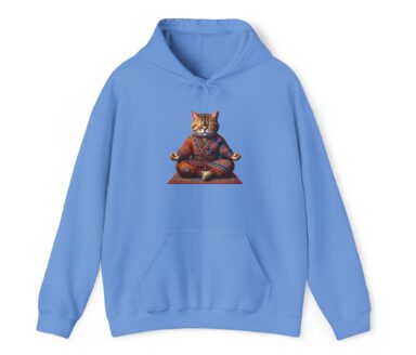 Sudadera azul con diseño de gato