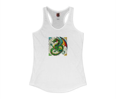 White Tank Top with Dragon Design