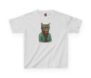 Camiseta gráfica con ilustración de gato