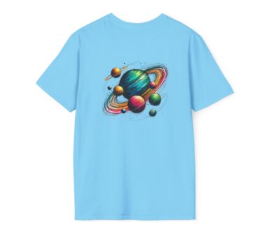 Blue T-Shirt with Planet Graphic