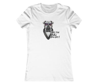 White T-Shirt with Bulldog Design