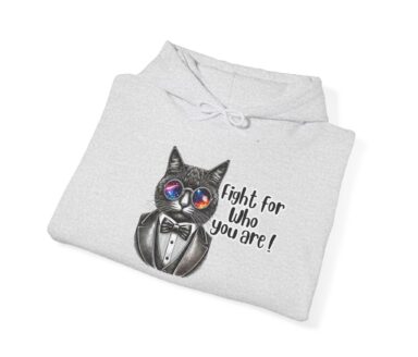 Grijze hoodie met kattenprint