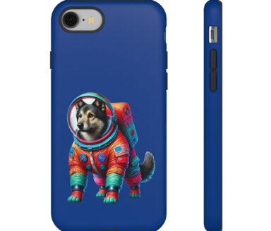 Funda de teléfono colorida de astronauta perro