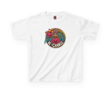 White T-Shirt with Be the Change Design