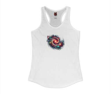 White Tank Top with Galaxy Design