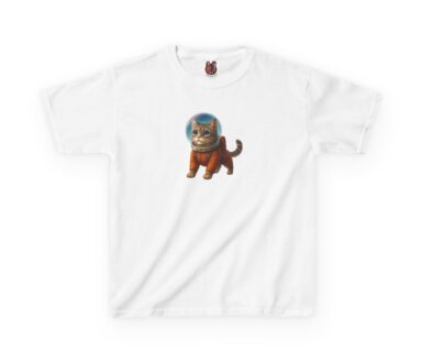 Camiseta de gato con traje espacial