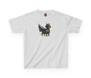 T-shirt gris avec un motif de chien de dessin animé