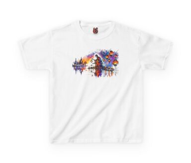 White T-Shirt with Colorful Graphic Design