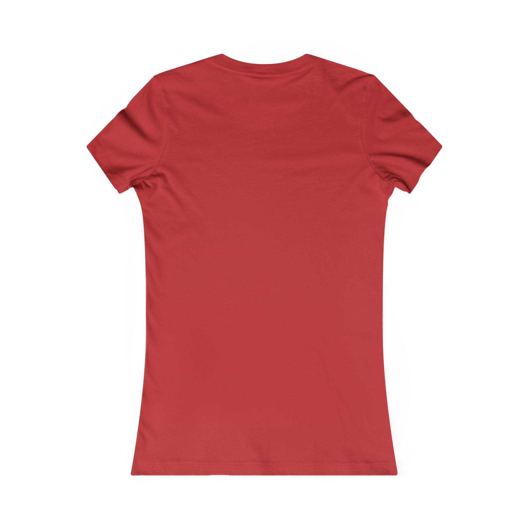 Solid red short sleeve t-shirt with a round neckline and a fitted silhouette.