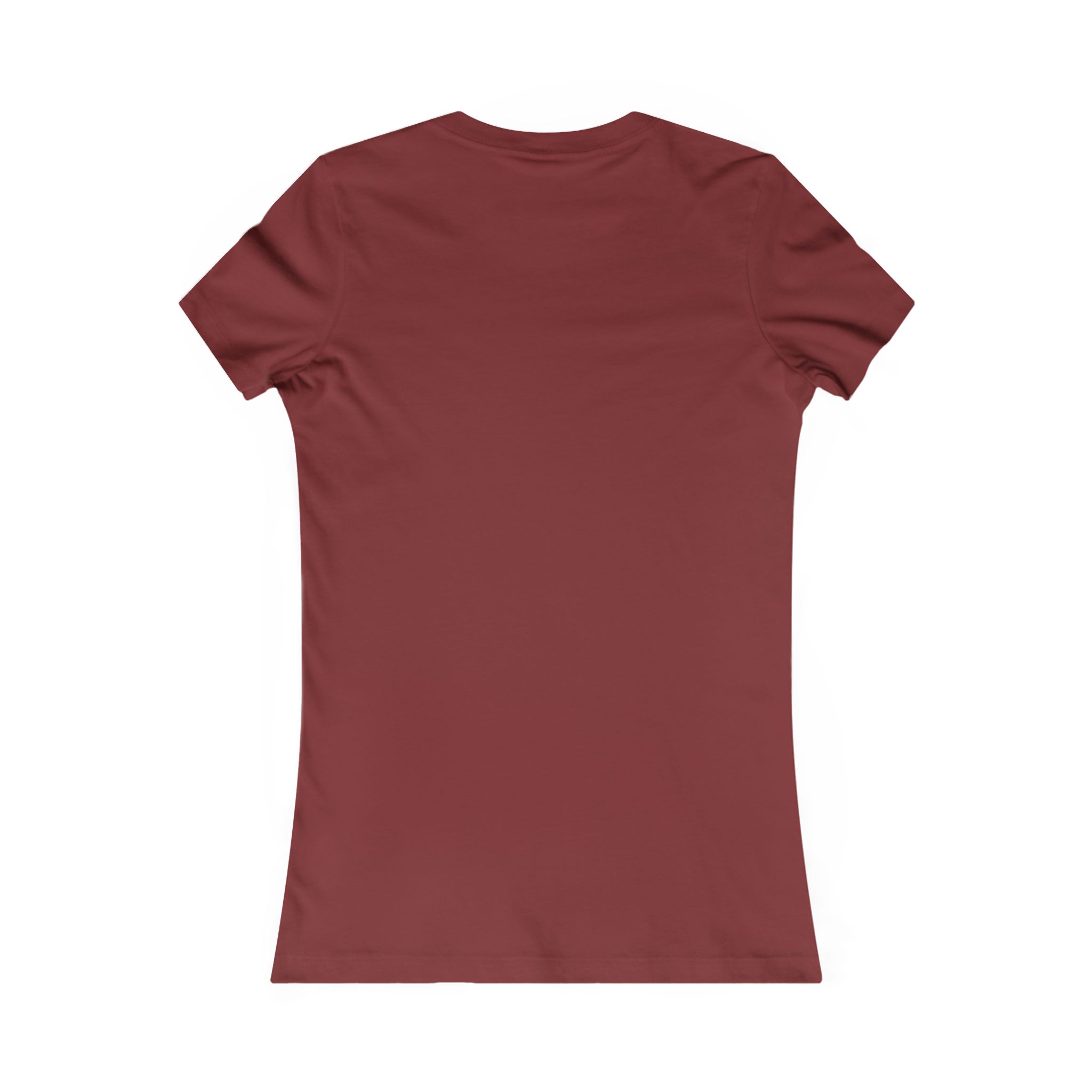 Maroon short-sleeve t-shirt displayed from the back view without any designs.