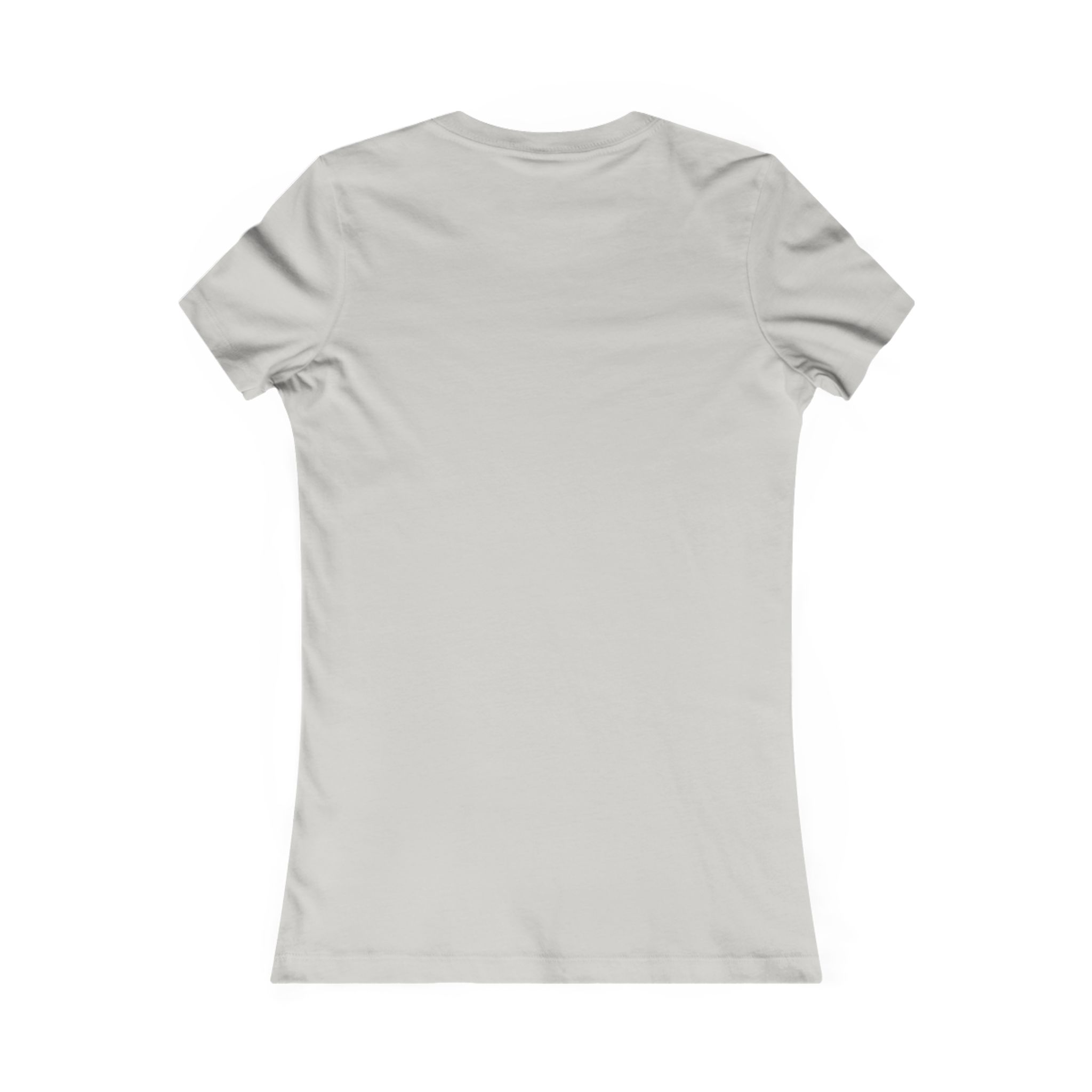 Light gray women's t-shirt with a plain back view, no graphics or text.