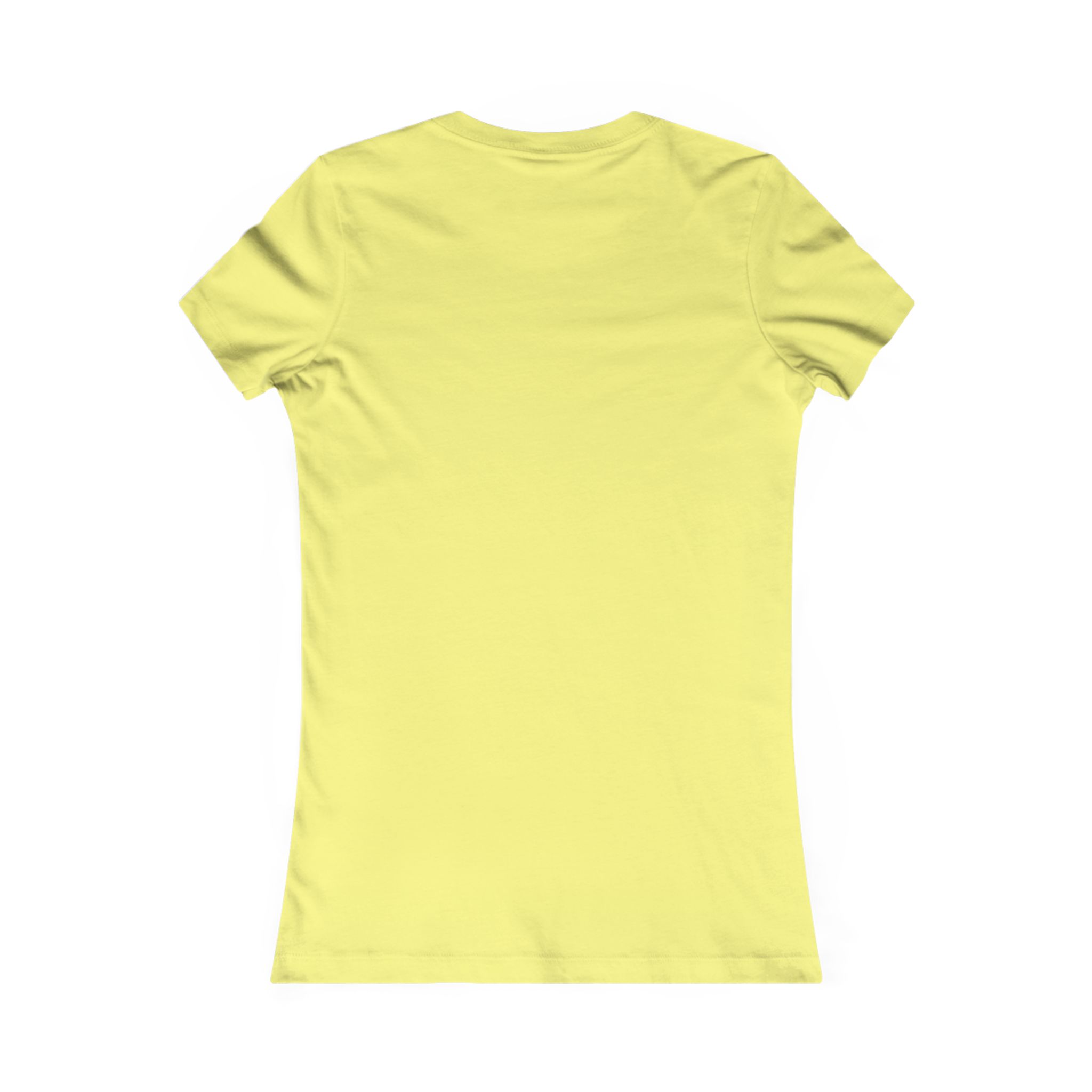 Back view of a yellow short-sleeve t-shirt with a plain design.