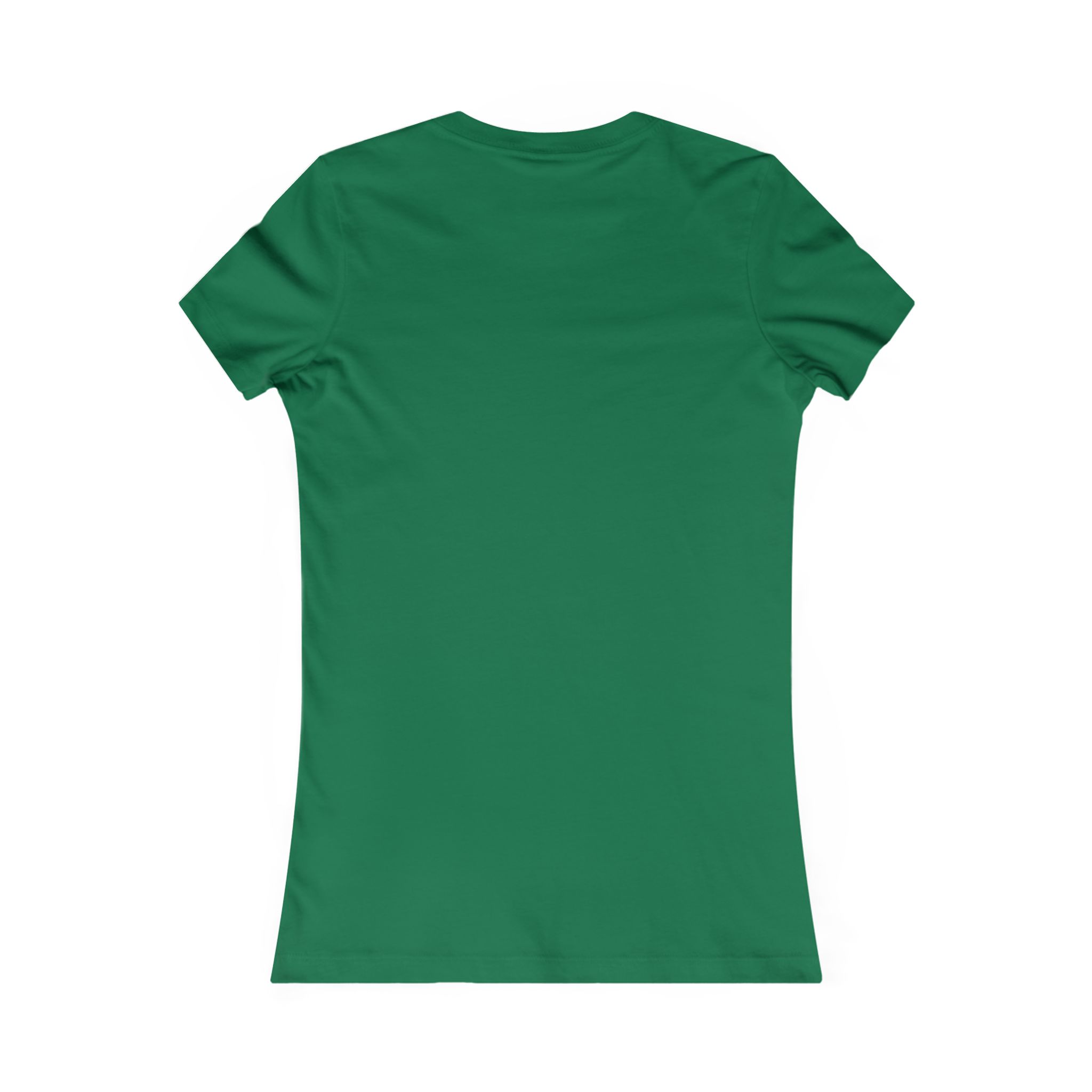 Back view of a plain green short-sleeve t-shirt without any designs or logos.