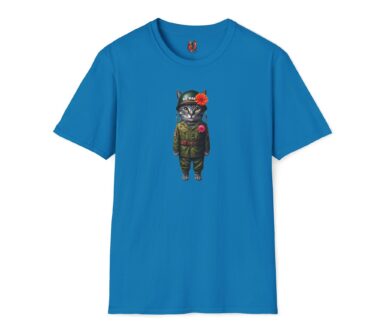 Katten T-shirt met militaire outfit