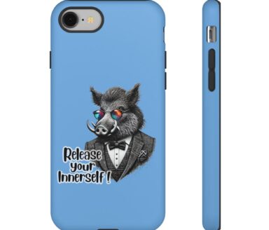 Étui pour téléphone portable sur le thème des animaux avec illustration de sanglier