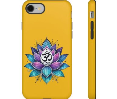 Coque de téléphone jaune avec motif de lotus