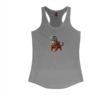 Débardeur gris à motif de chat astronaute