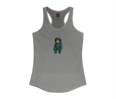 Débardeur gris avec motif de chien astronaute